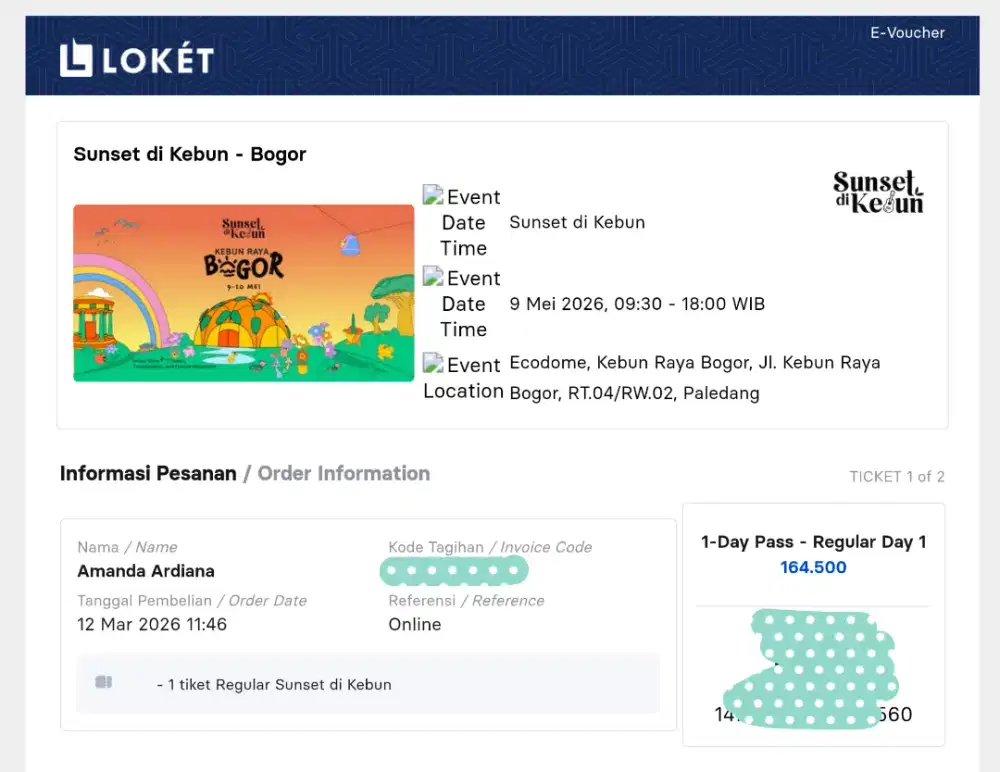 Tiket Sunset di Kebun 09 Mei 2026 (Day1-Regular)