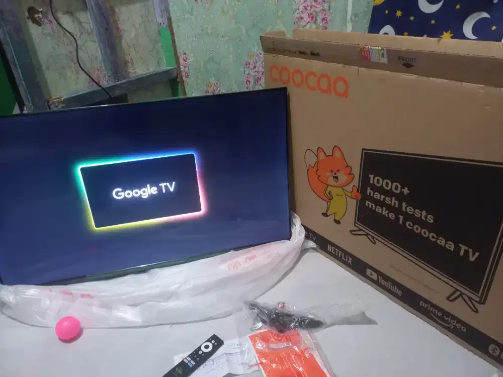 (Pemakaian baru 2 bulan) GOOGLE TV COOCAA 43 TYPE 43Z65 FULLSET LNGKP
