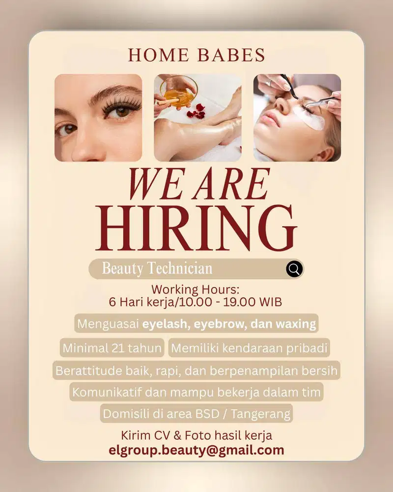 LOWONGAN BEAUTY TECHNICIAN – BSD