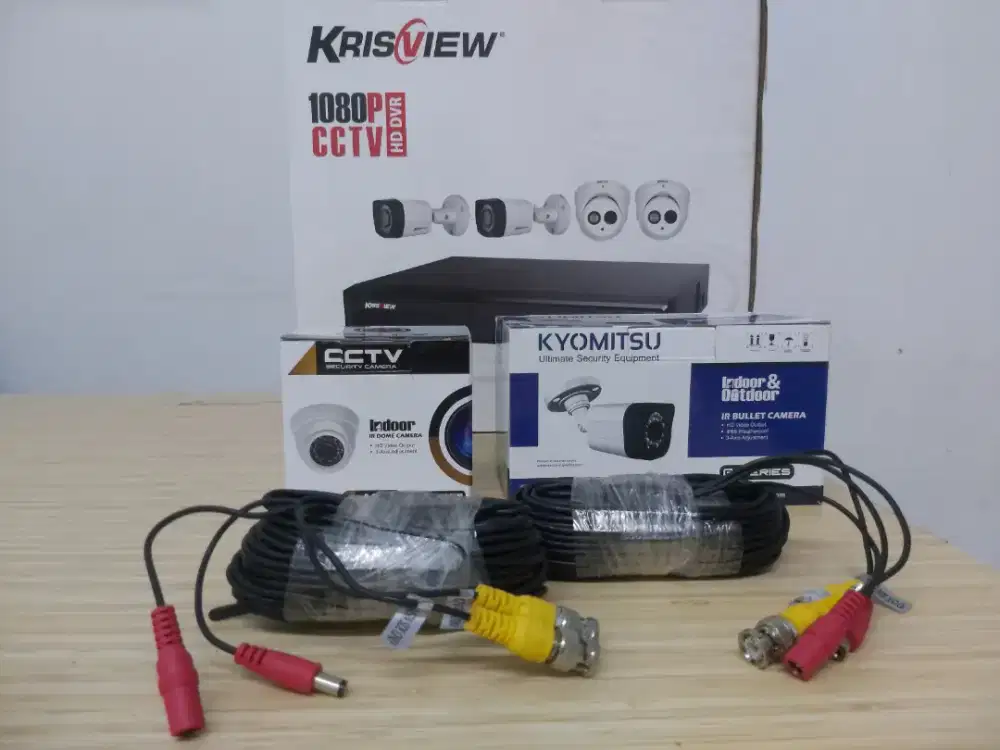 CCTV KrisView 1 Unit HD DVR & 2 Unit Camera Indoor + Outdoor