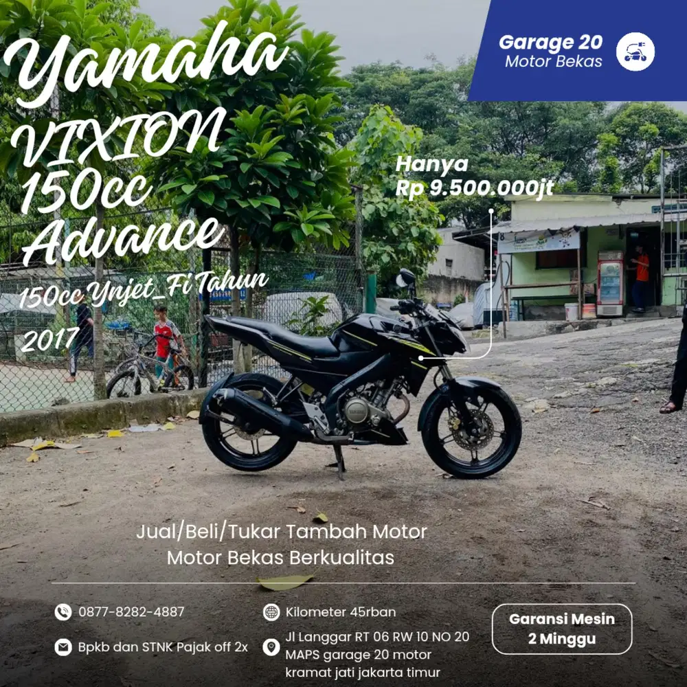 Yamaha Vixion Advance 150cc Ymjet_Fi Tahun 2017 pajak off