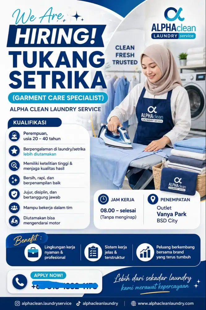 Loker Tukang Setrika – Alpha Clean Laundry