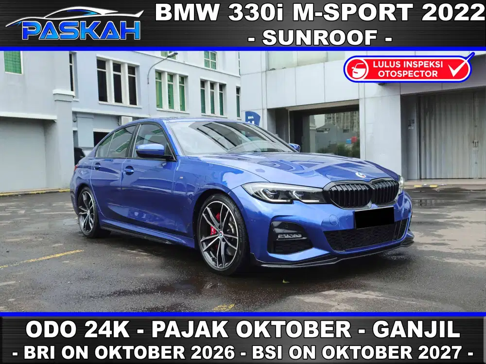 BMW 330i M SPORT 2022 GARANSI PABRIK Odo=24K OCTOBER GANJIL Sunroof