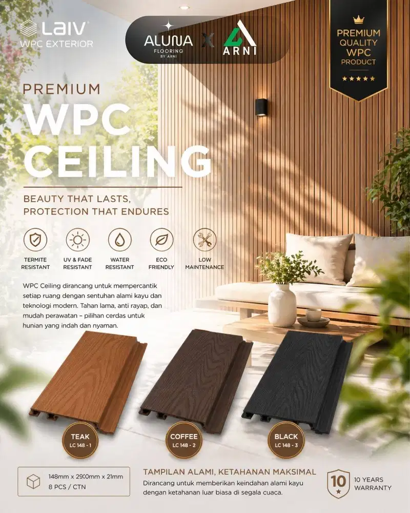 WPC CEILING LAIV SERIES | Atap Atap Rumah WPC| CEILING Plafon Motif