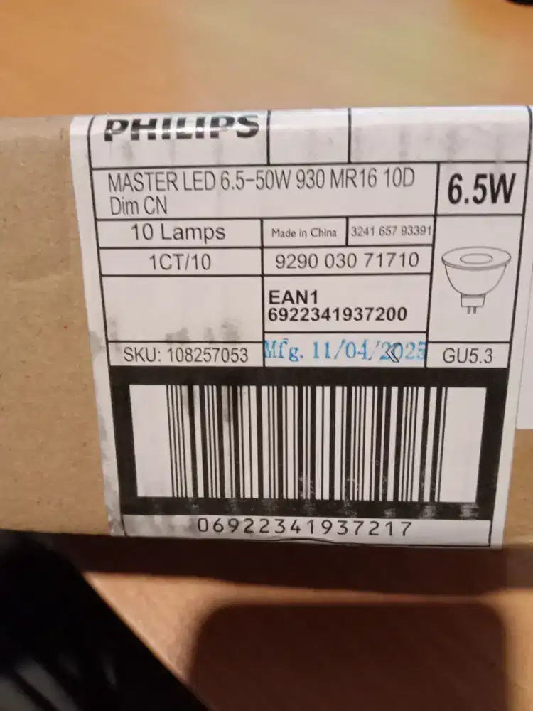 LAMPU PHILIPS MASTER LED 6.5W MR16-10 derajat