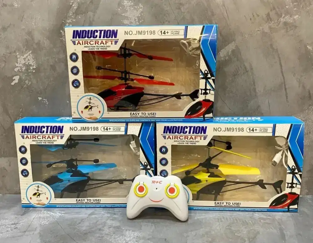 Mainan helikopter , led ada, sensor ada, remote ada