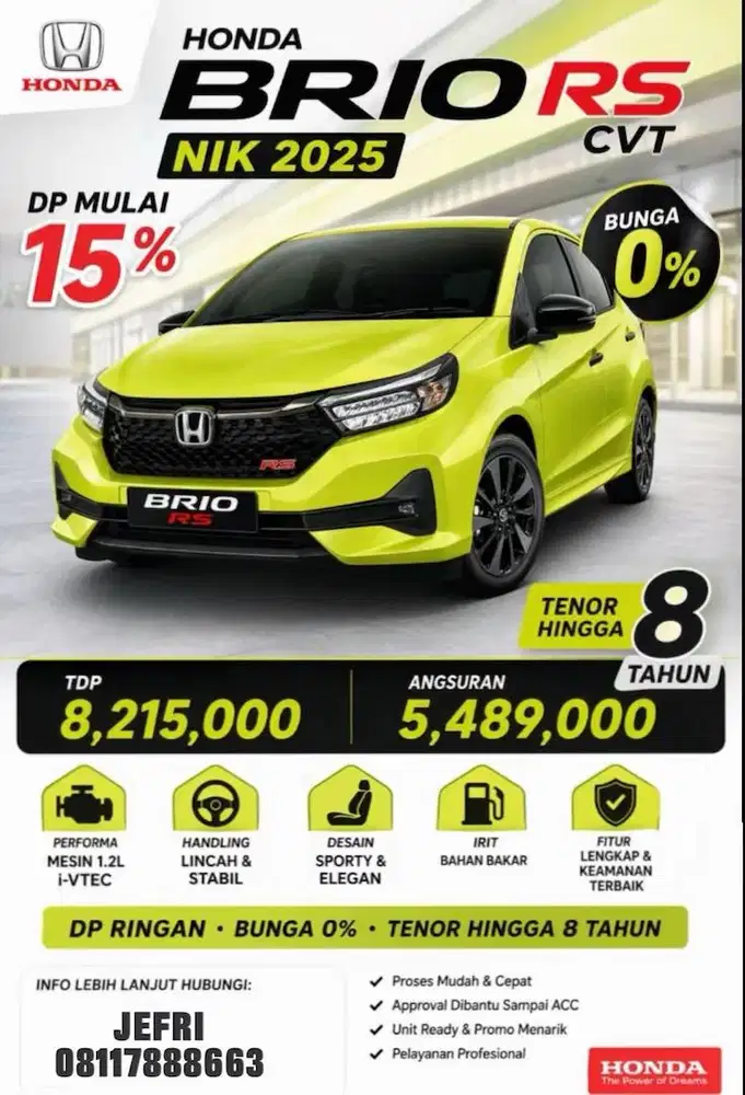 Honda Brio RS CVT AT | NIK 2025