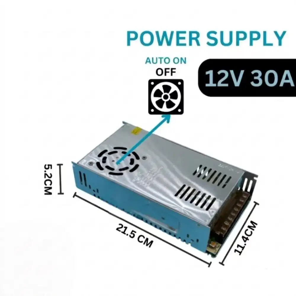PSU 12V 30A – Stabil cocok untuk LED Strip, CCTV, & Elektronik
‎