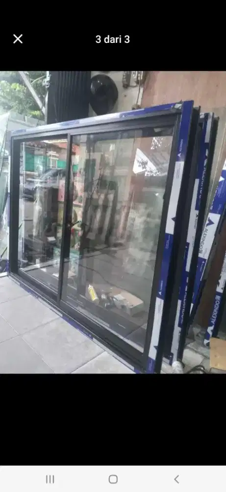 Jendela geser alumunium T100cm L200cm harga berikut pasang 2,2 jt /pcs