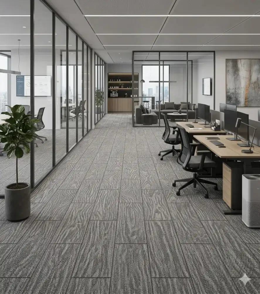 Karpet tile Redwood size 50x50