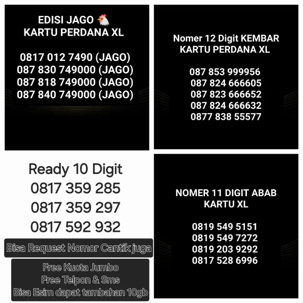 super promo nomor cantik include kuota jumbo