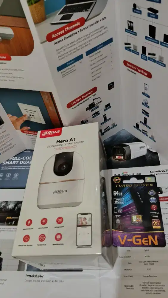 Cctv Wifi Dahua H3A 3MP bundle Microsd card V-gen 64GB Original