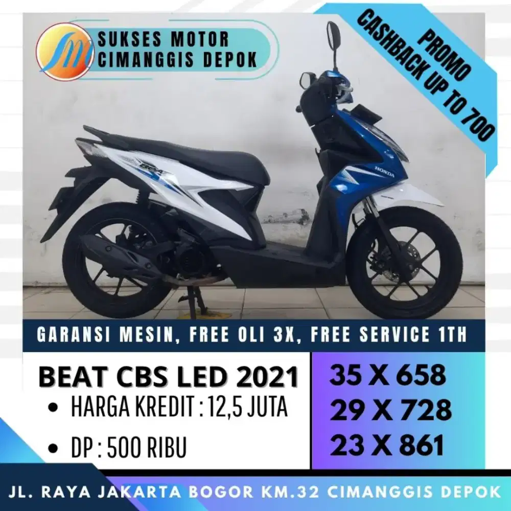 HONDA BEAT CBS 2021 TERMURAH KREDIT DP 500 CICILAN RINGAN