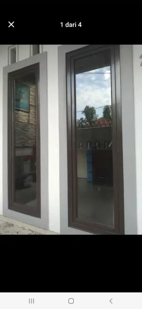 Kusen aluminium jendela T200cm L60cm harga plus pasang 1,4 jt / unit