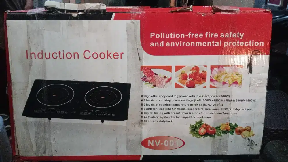 Kompor Listrik Induksi NV-001 Memiliki 2 Tungku. Tidak Terpakai Sekali