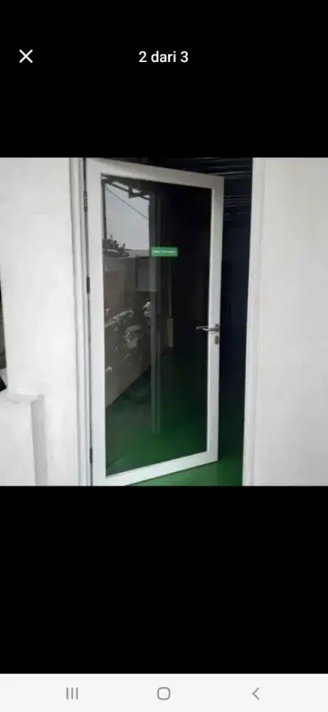 Pintu alumunium swing T220cm L100cm max,harga dg pasang 2,1 jt / unit