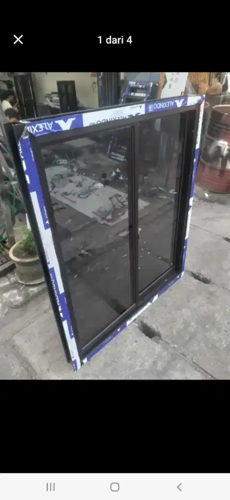 Jendela sliding aluminium T120cm L120cm harga dg pasang 1,7 jt / unit