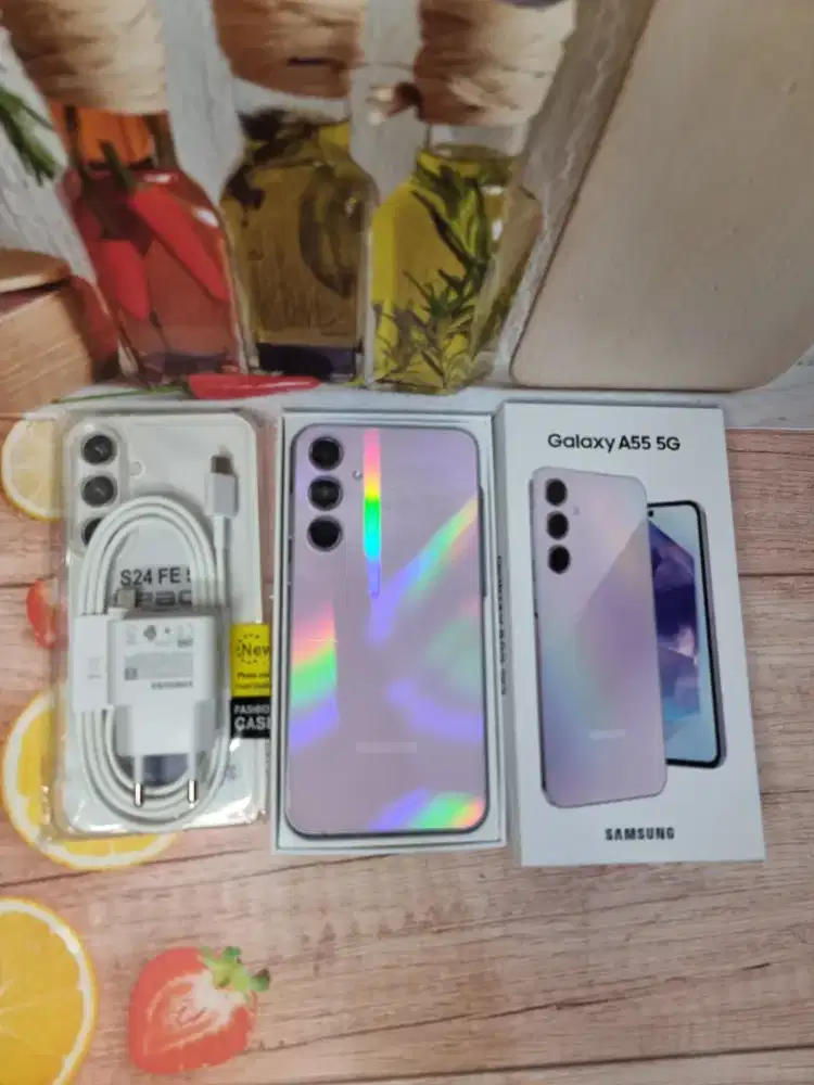 samsung A55 5G 8/256 lilac rmulus grns resmi  free ADAPTOR n case