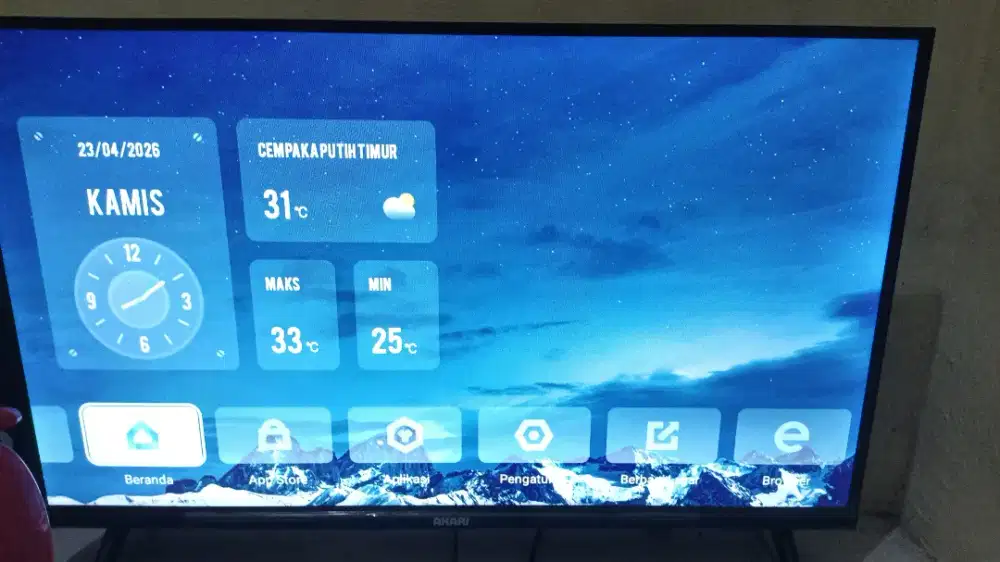 Smart tv akari 32 bonus antena sudah android 14