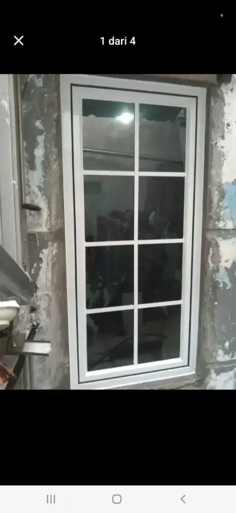 Kusen jendela aluminium ornamen T150cm L60cm hrg terpsg 1,4 jt / unit