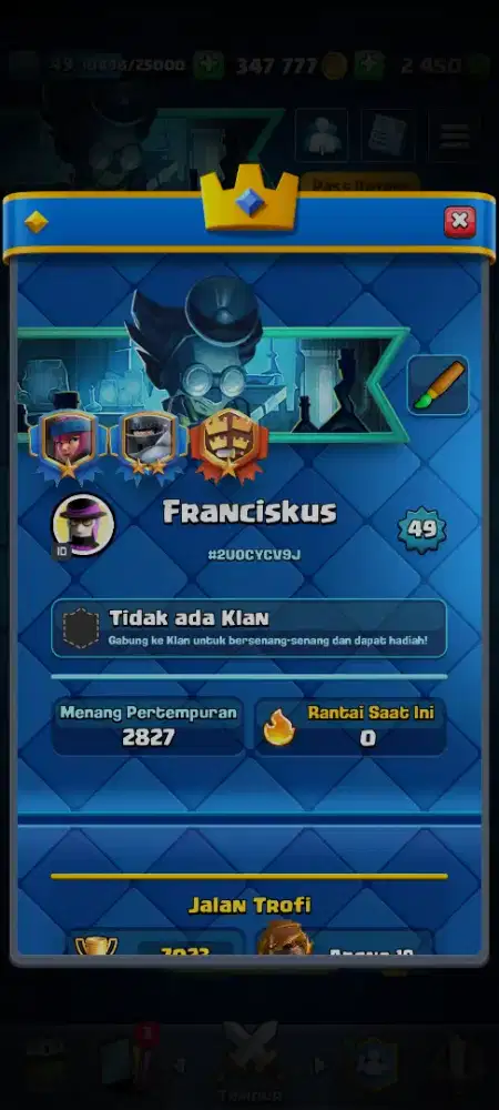 Akun Clash Royale Arena 23 (Free aku COC TH 12)