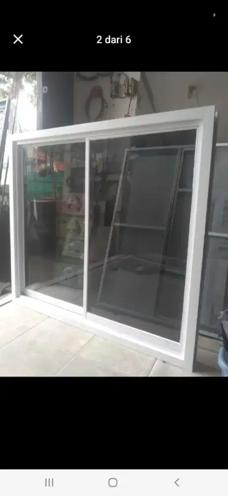 Jendela sliding alumunium T120cm L120cm harga dg pasang 1,7 jt / unit