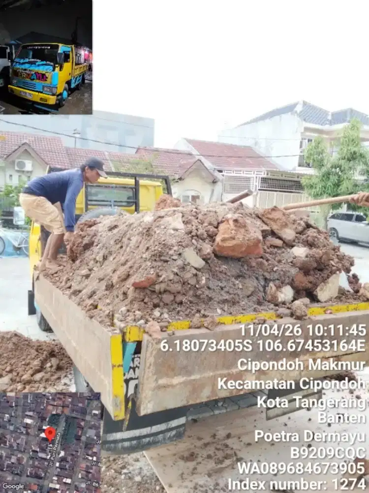 buang puing bangunan