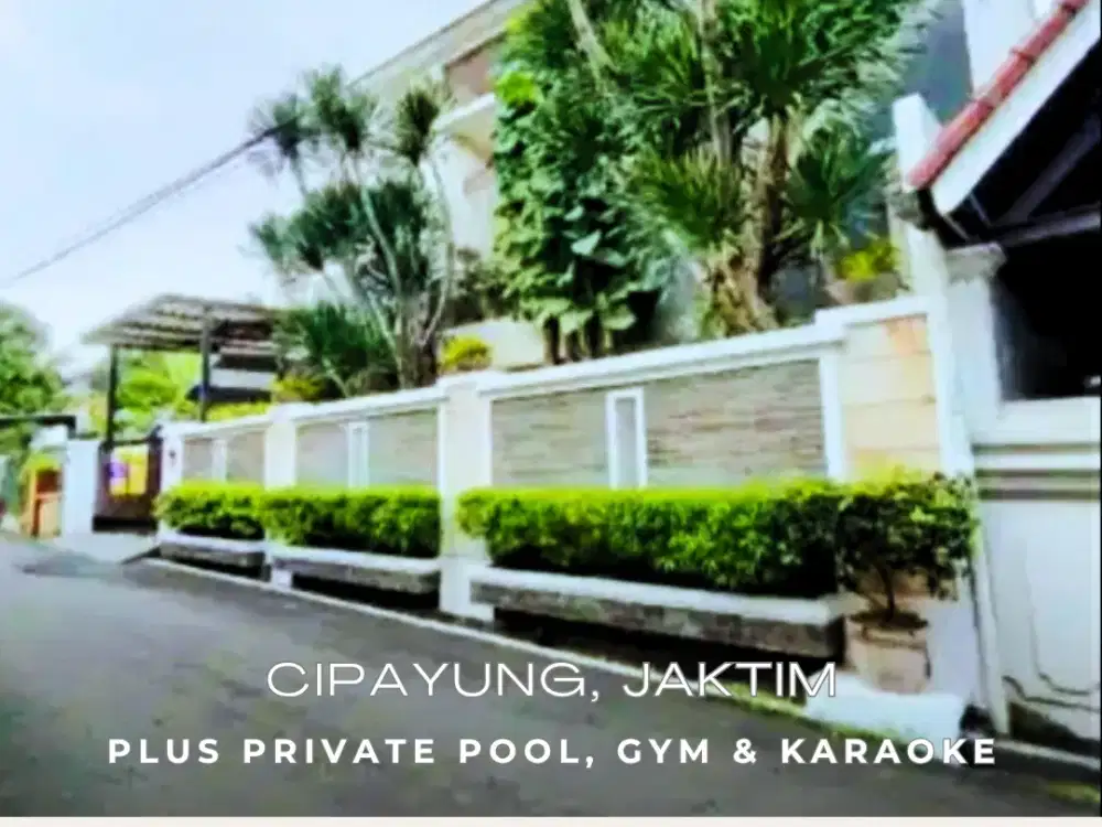 Rumah Modern 3 Lantai + Private Pool & Gym Cipayung, Jaktim - SHM