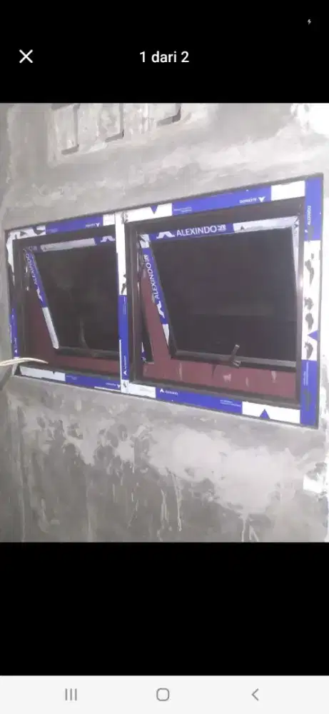 Kusen jendela aluminium dobel daun T60cm L120cm hrg trpasang 1 jt/pcs