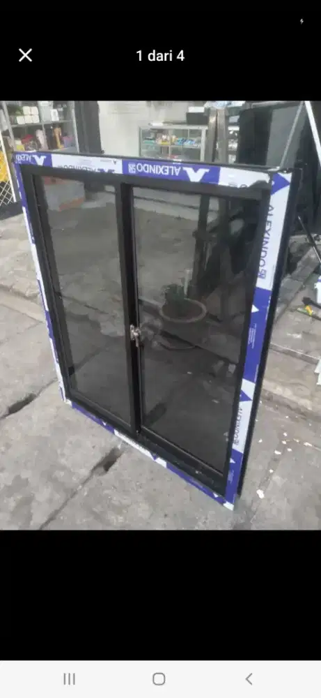 Jendela geser alumunium T120cm L120cm harga include pasang 1,7 jt /pcs