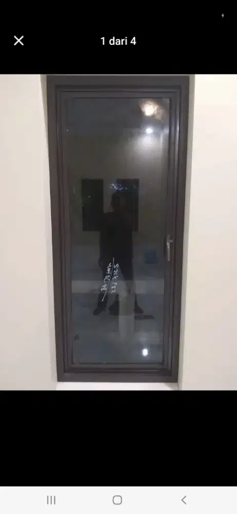 Kusen jendela aluminium T200cm L60cm harga dg pasang 1,4 jt / unit