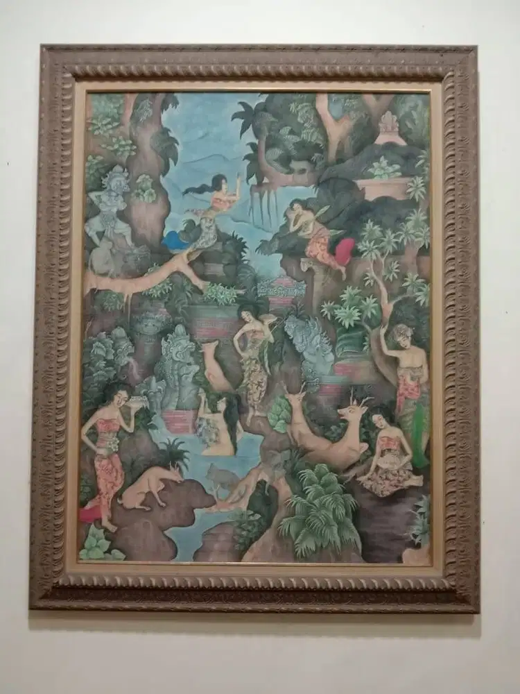 Lukisan Jaka Tarub 7 Bidadari Khas Tradisional Bali