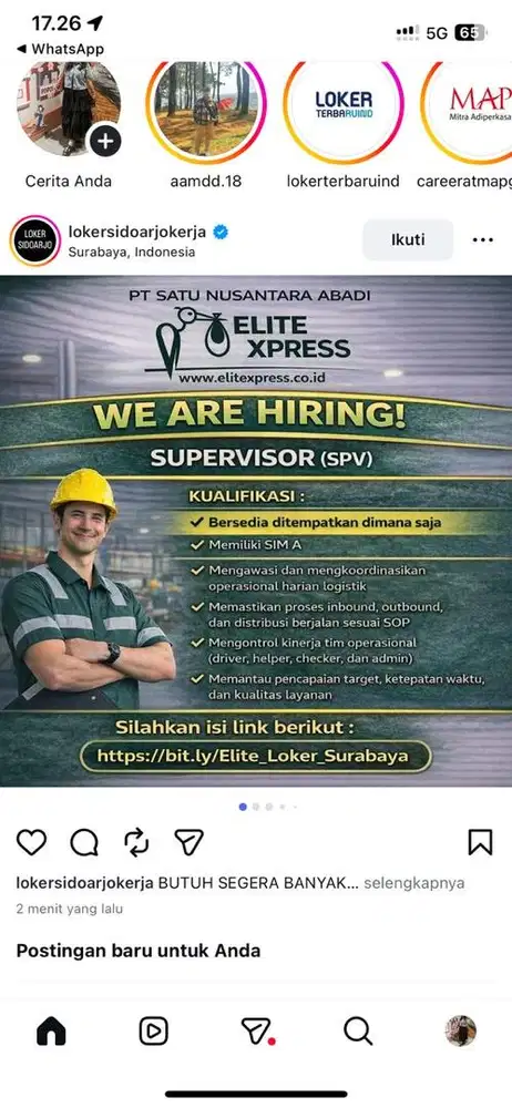 Supervisor gudang