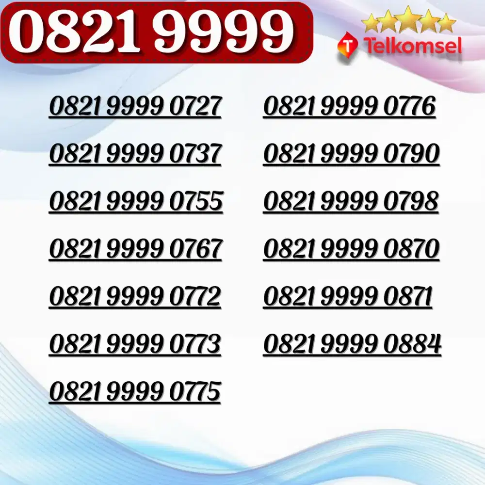 Kartu perdana Telkomsel 4G/5G nomor cantik KWARTET rapi