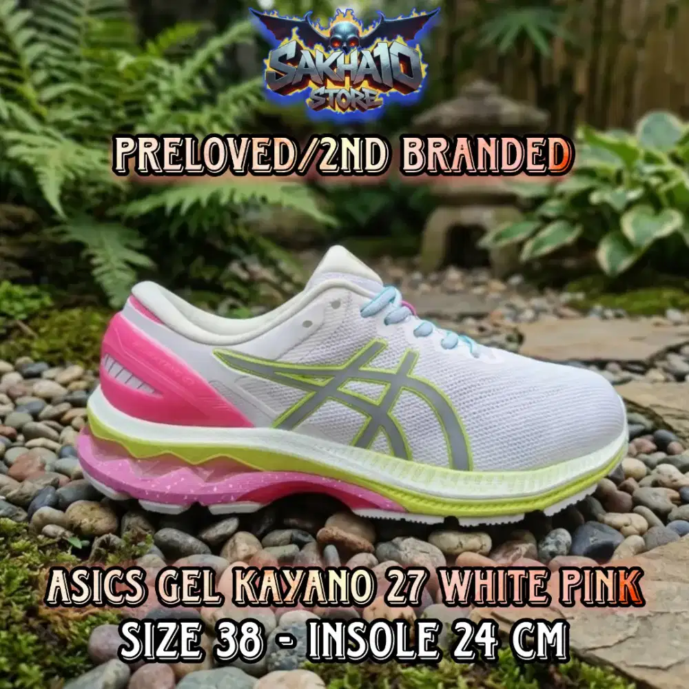 SEPATU RUNNING/OLAHRAGA WANITA ASICS GEL KAYANO 27 WHITE PINK