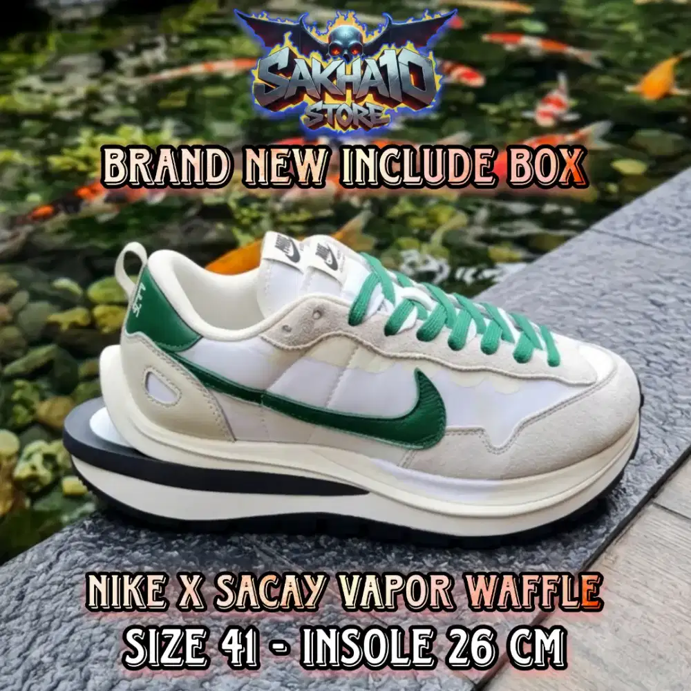 SEPATU N1KE X SACAY PRIA/WANITA CASUAL WHITE GREEN