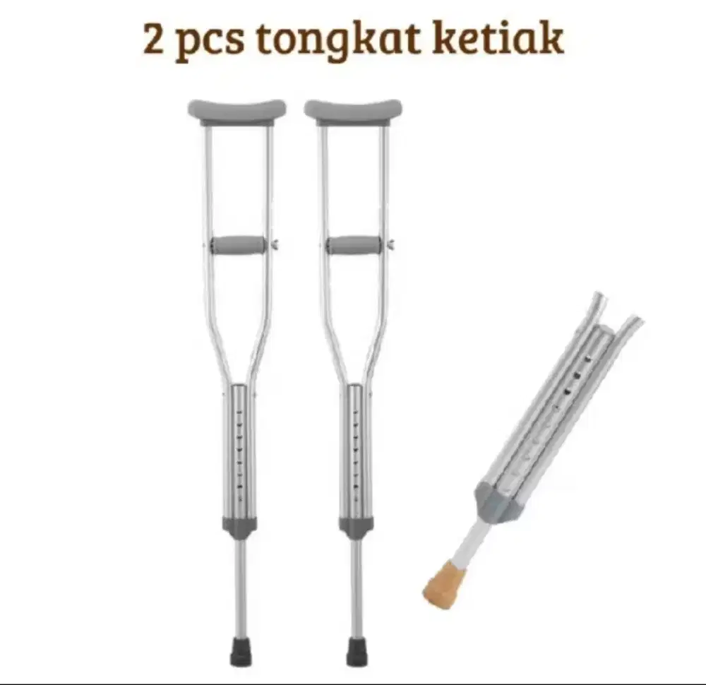 SEPASANG TONGKAT KRUK CRUTCH/ALAT BANTU JALAN KETIAK