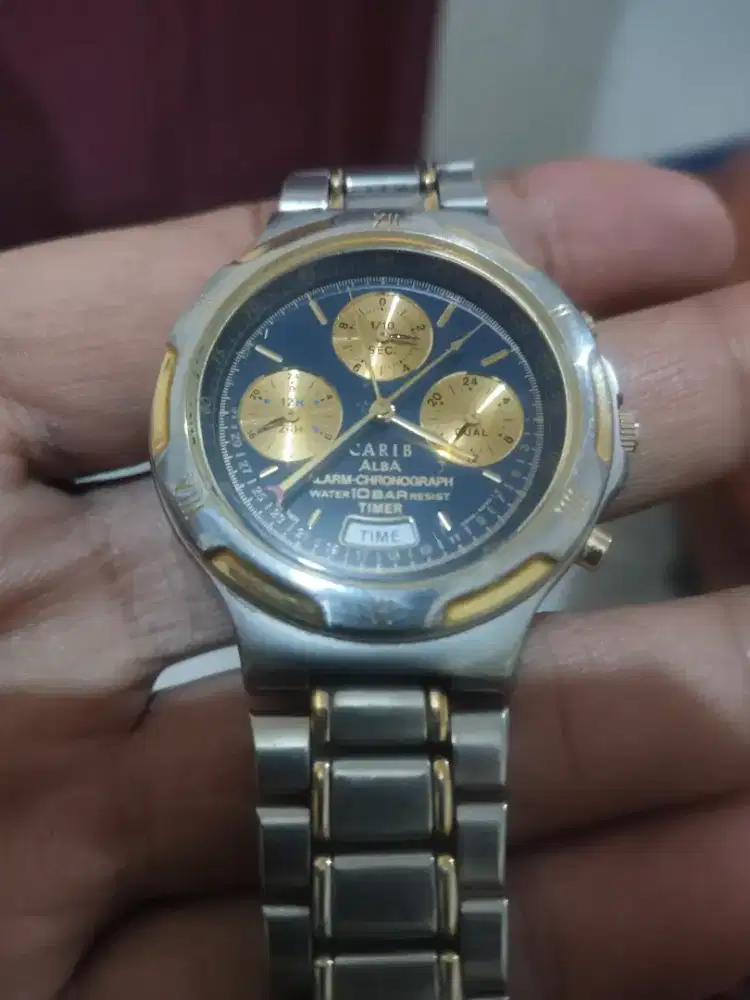 Jam Seiko Alba Carib Alarm Chronograph Vintage