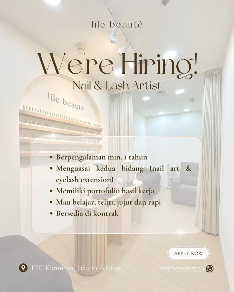 DICARI KARYAWAN NAIL ART & EYELASH