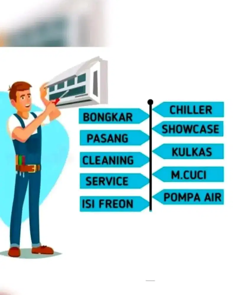 Service AC kulkas pompa air bongkar pasang AC