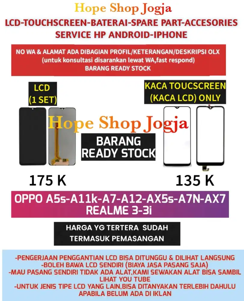 Touchscreen-Baterai-Lcd OPPO A5s-A11k-A7-A12-AX5s-A7N-AX7-REALME 3-3i