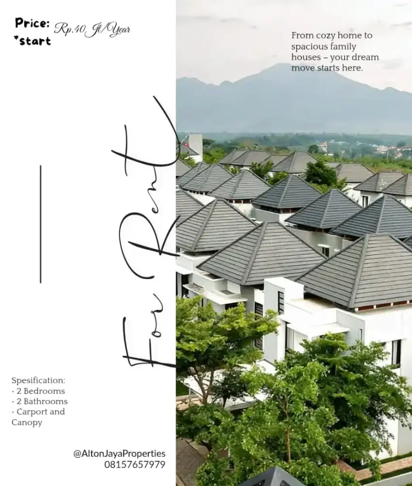 Sewa/kontrak rumah 2lantai kedaton bsb city dkt forest hill citraland