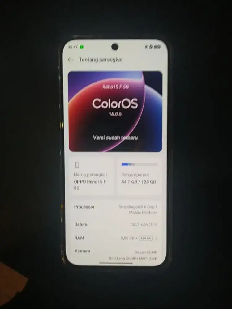 Oppo reno 15 f no minus