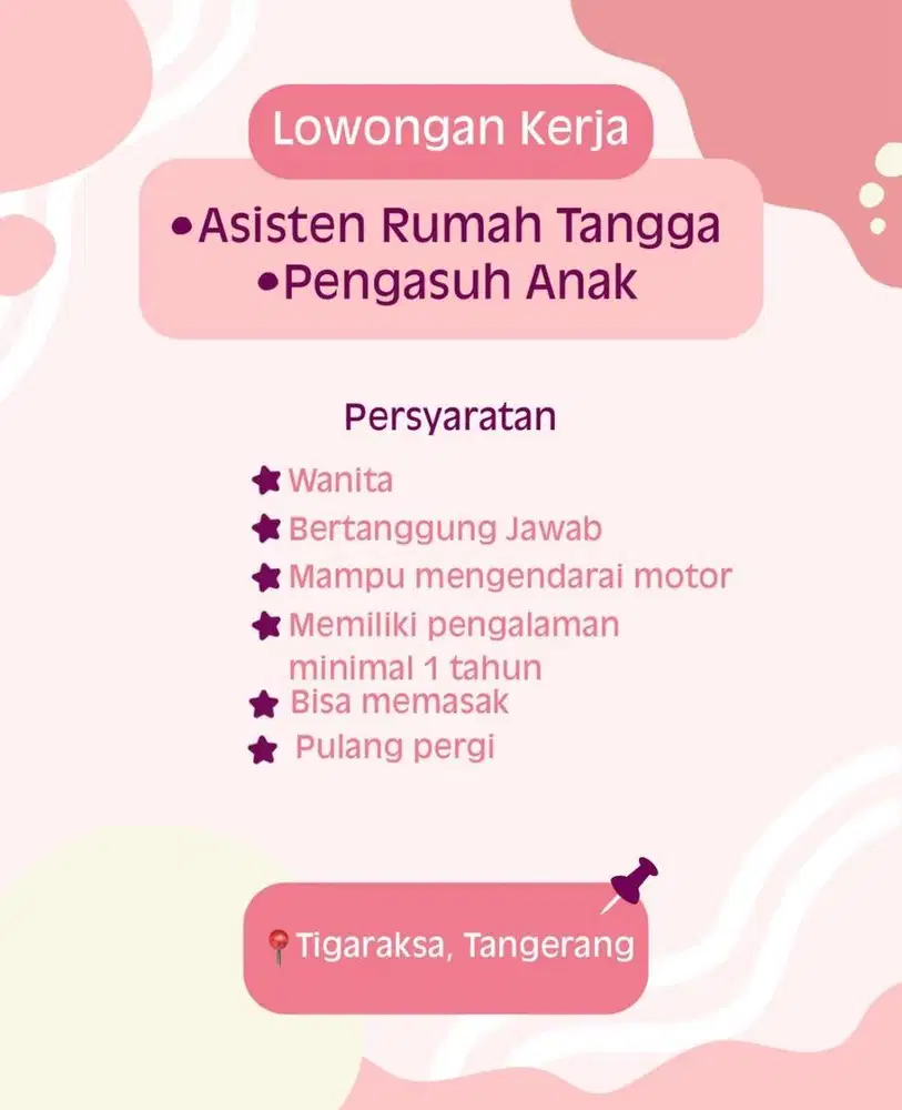 Dicari ART dan jaga anak 5tahun