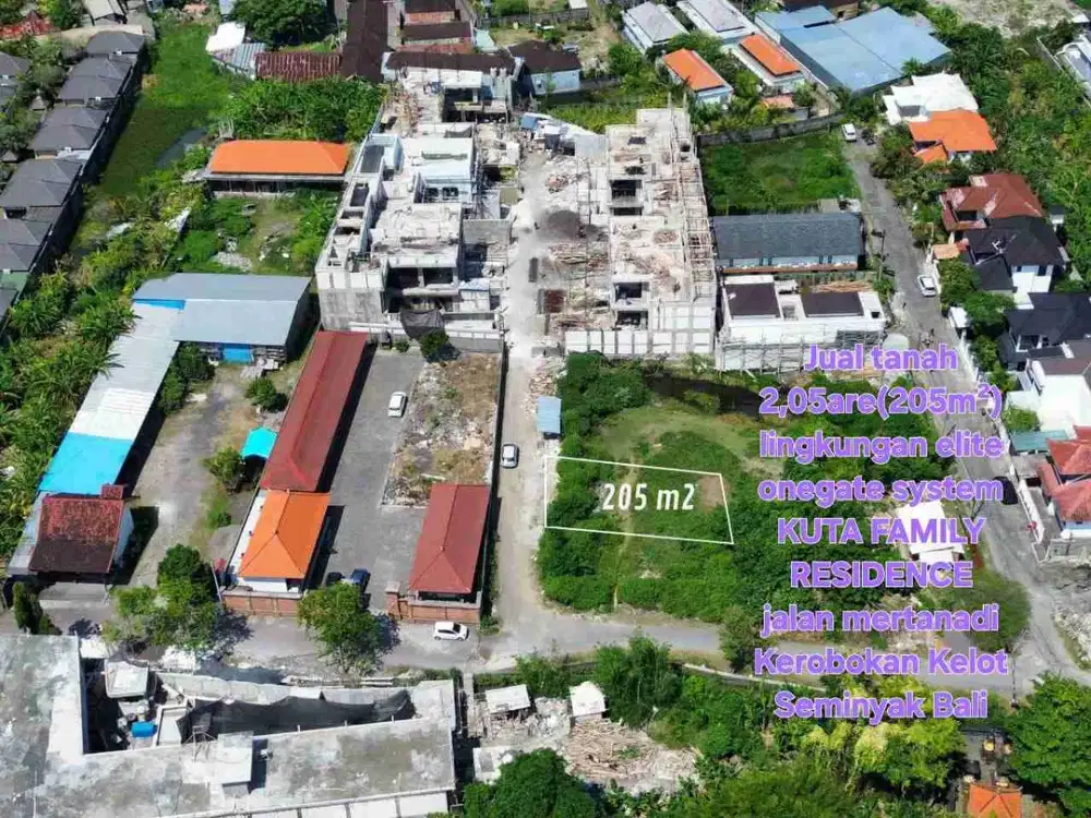 Jual tanah di Kuta Family,jln Mertanadi Kerobokan Seminyak Badung Bali