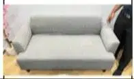 Jual sofa warna bahan abu2, kaki2 dari kayu