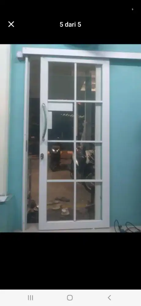 Pintu sliding aluminium ornamen T210cm L90cm harga plus pasang 2,5 jt
