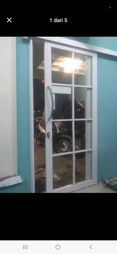Pintu geser alumunium ornamen T210cm L90cm harga dg pasang 2,5 jt/unit