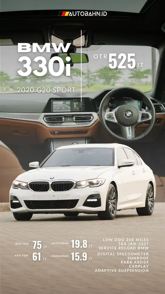Green Flag! BMW 330i M-Sport 2020 White New Model (G20) Harman 530i x3