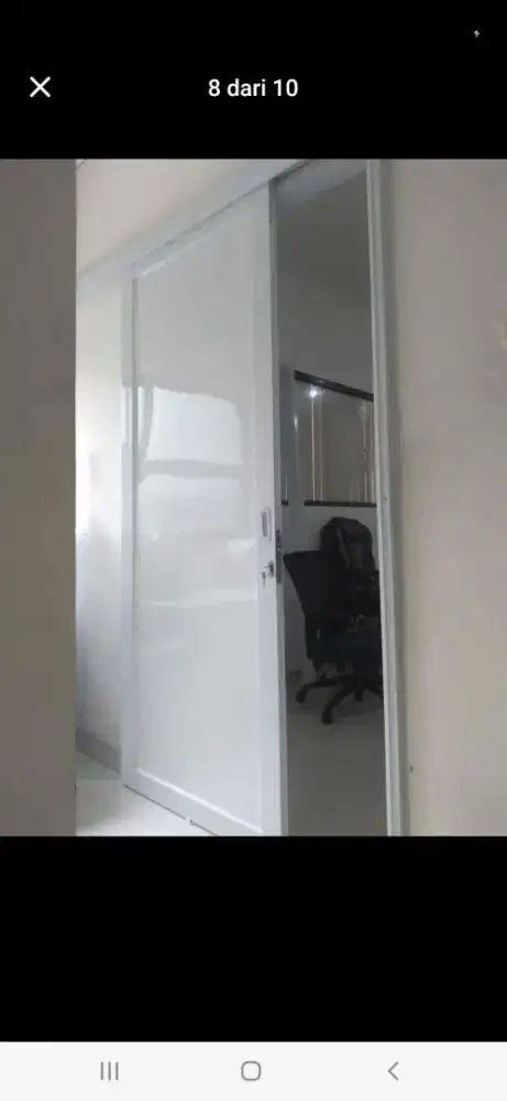 Pintu geser aluminium acp T210cm L90cm harga plus pasang 2,4 jt / unit